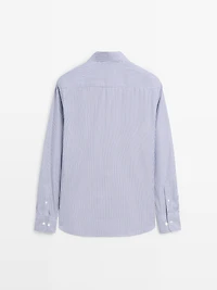 Regular fit striped poplin shirt