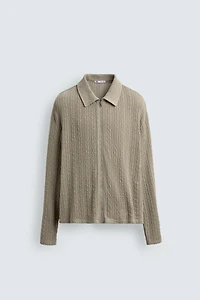 TEXTURED BRAID ZIP JACKET