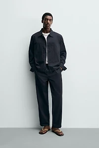 STRAIGHT FIT POPLIN PANTS