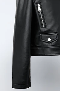 FAUX LEATHER BIKER JACKET