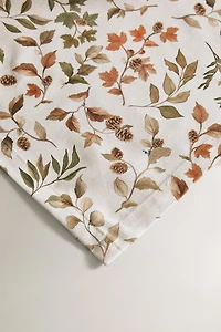 RESIN-COATED COTTON TABLECLOTH WITH LEAVES