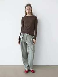 Wool T-shirt with raglan sleeves