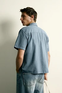 COTTON LINEN BLEND REGULAR FIT SHIRT