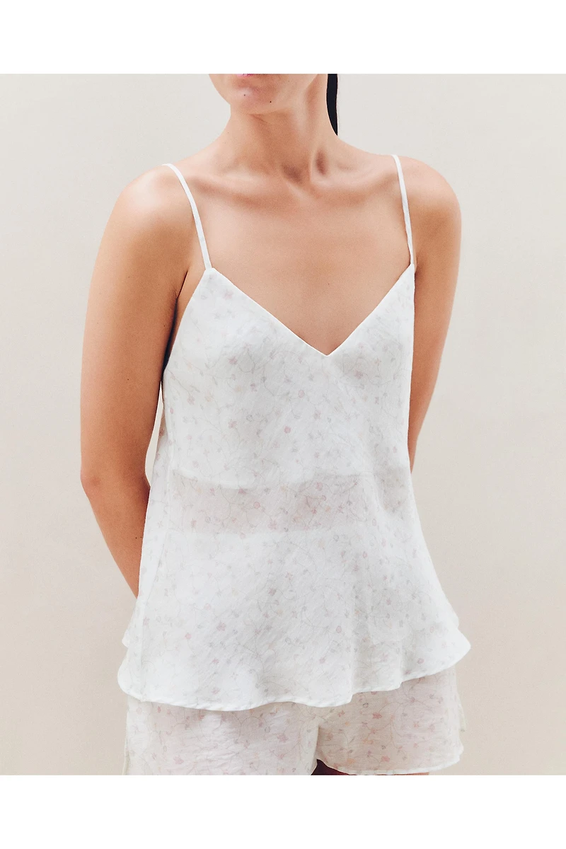 TOP À BRETELLES FLEURS