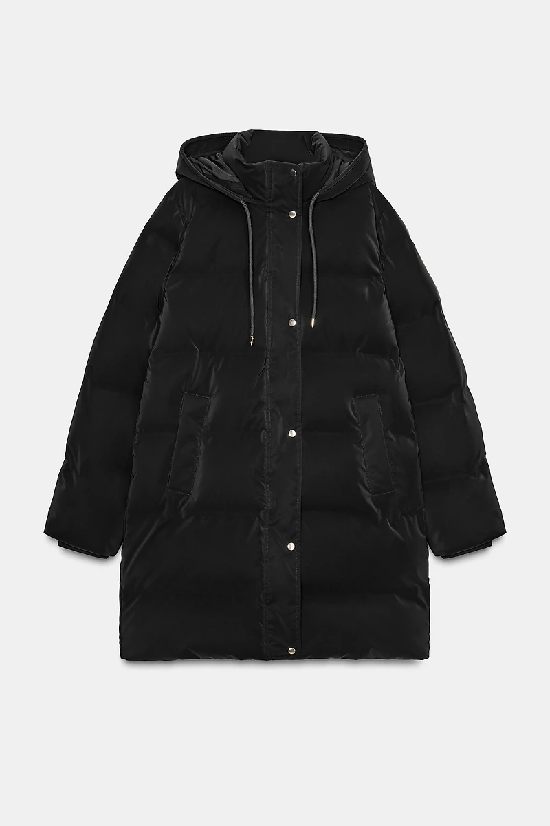 WINDPROOF RUBBERIZED FABRIC MIDI ANORAK