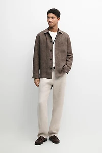 Faded linen overshirt with pocket details