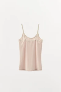 POINTELLE LACE STRAP TOP