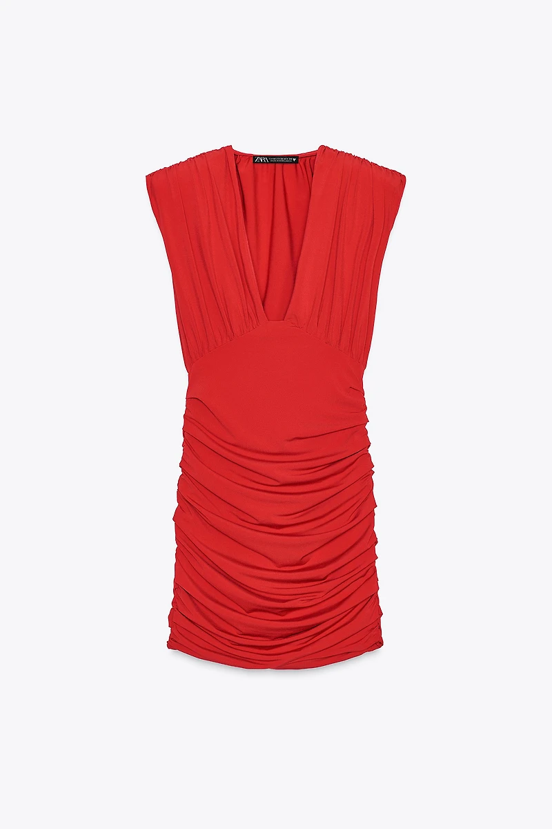 SHORT DRESS WITH SHOULDER PADS