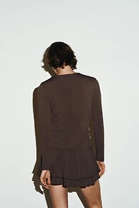 DRAPED WAIST JUMPSUIT DRESS