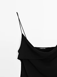 100% cotton top with asymmetric neckline