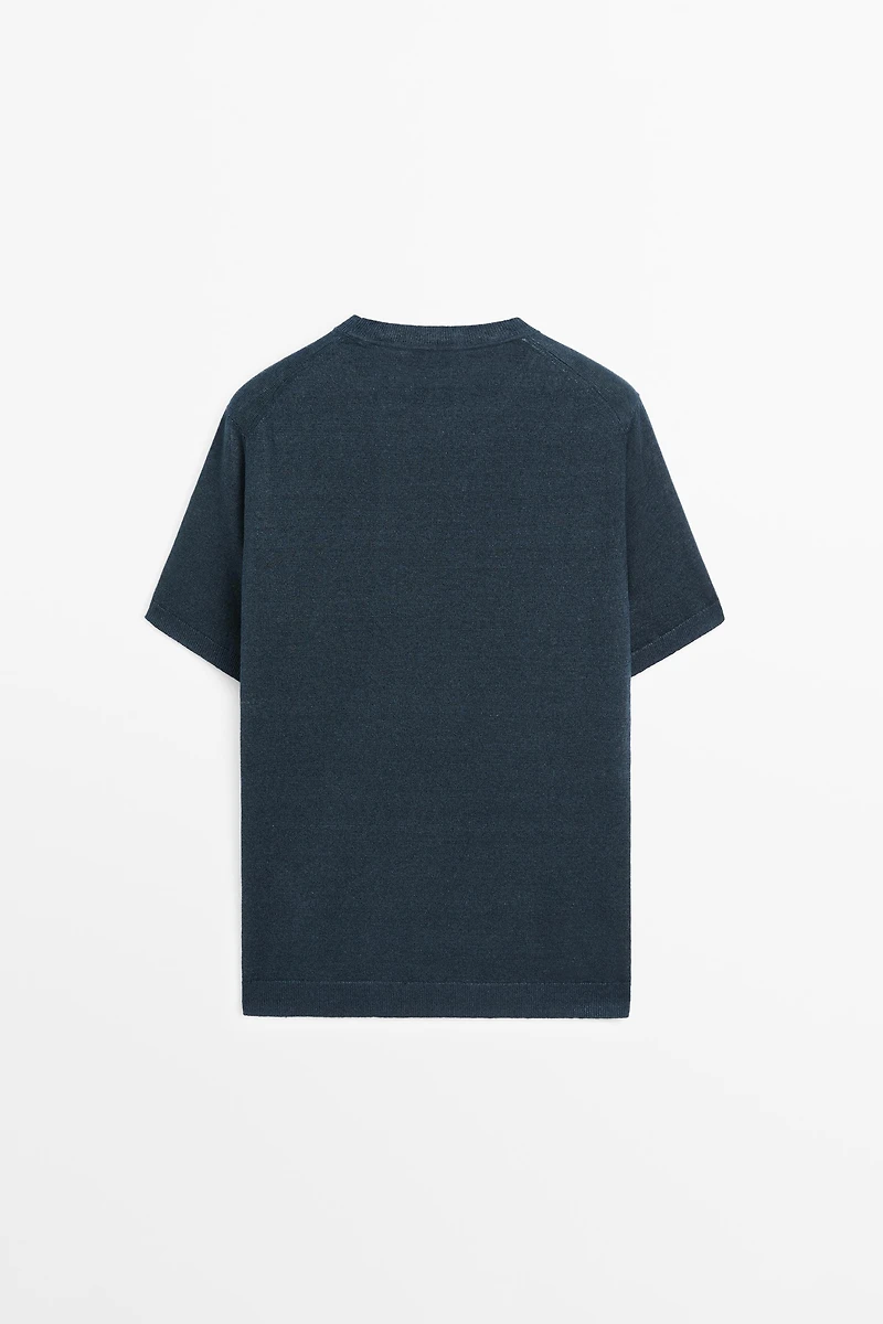 Lightweight 100% linen knit T-shirt