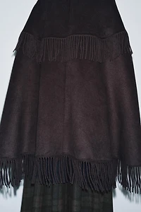 WOOL FRINGED CAPE