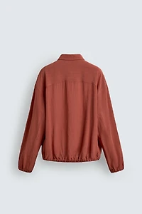 RELAXED FIT ZIP-UP OVERSHIRT