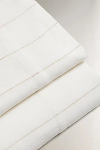 STRIPED COTTON LINEN FLAT SHEET