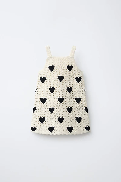 CROCHET KNIT HEART DRESS