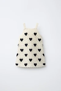 CROCHET KNIT HEART DRESS