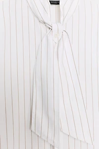 STRIPED SCARF POPLIN SHIRT