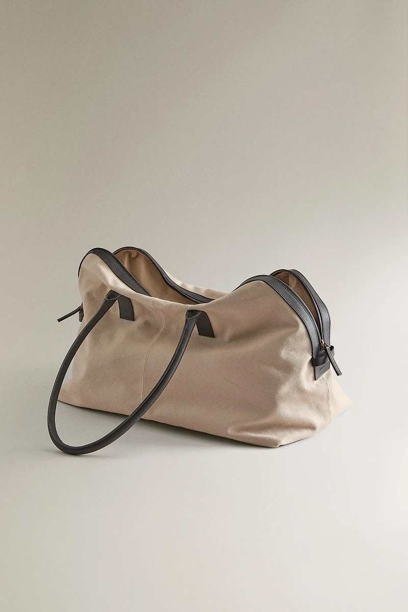 CANVAS LEATHER WEEKENDER BAG