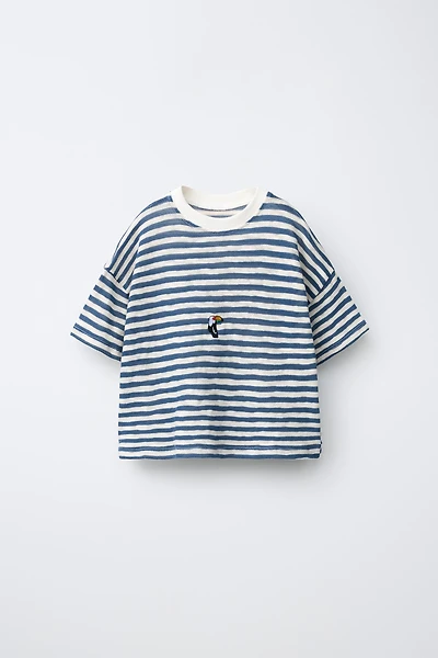 EMBROIDERED STRIPED T-SHIRT