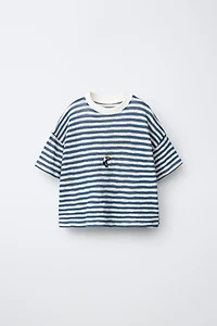 T-SHIRT RAYURES BRODÉ