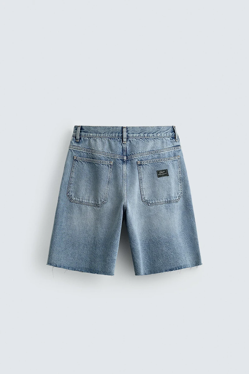RELAXED FIT CHINO DENIM SHORTS