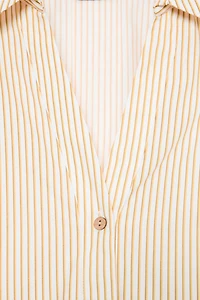 STRIPED POPLIN SHIRT WITH WIDE SLEEVES