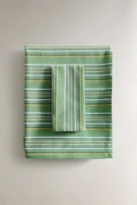 MULTICOLORED STRIPED TABLECLOTH