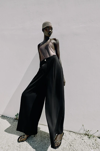 GOLD BUTTON PALAZZO PANTS