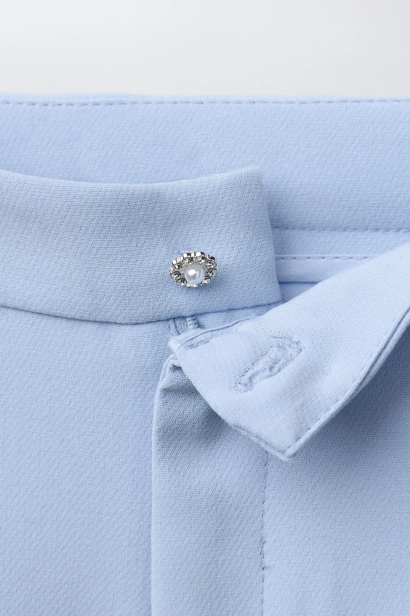 JEWEL BUTTON TAILORED PANTS