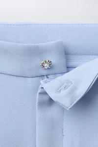 JEWEL BUTTON TAILORED PANTS
