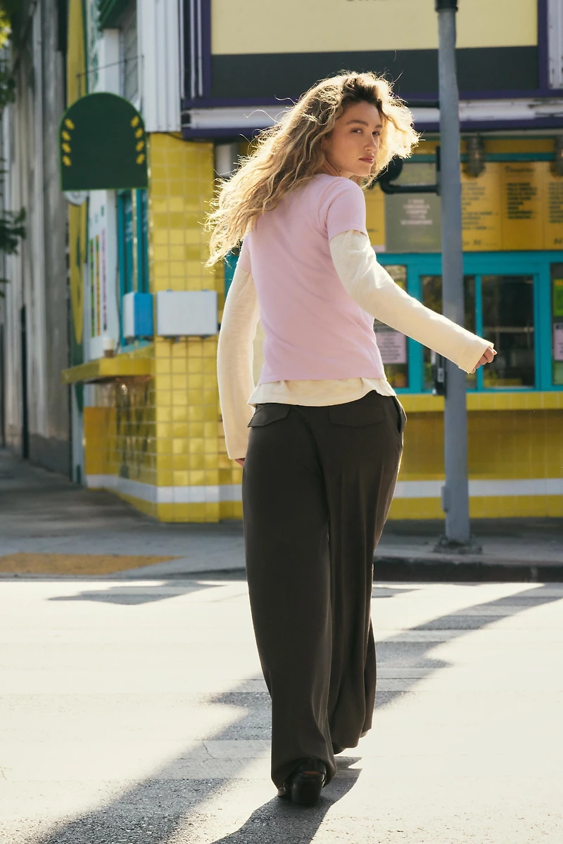 FLAP PLEATED PANTS