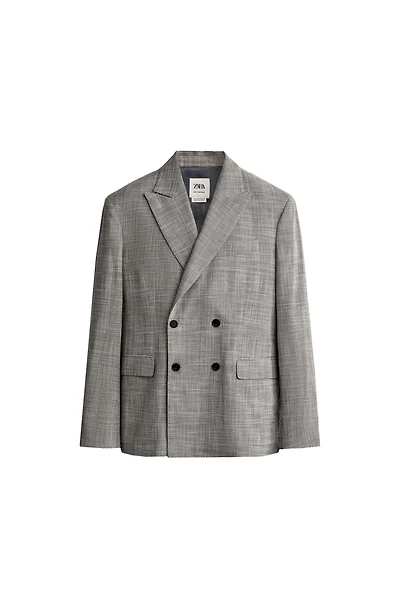 WOOL-BLEND PLAID REGULAR FIT SUIT BLAZER
