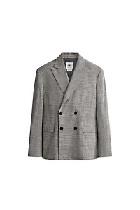 WOOL-BLEND PLAID REGULAR FIT SUIT BLAZER
