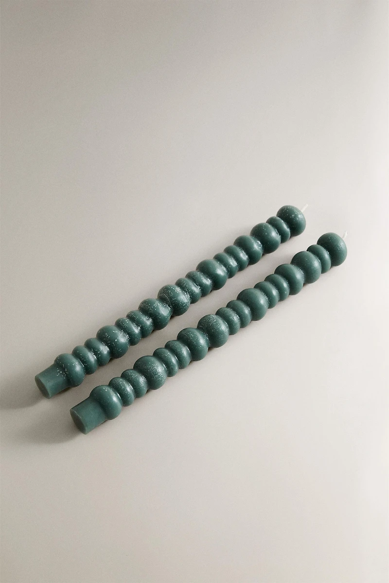 PACK OF WAVY DECORATIVE CANDLES (PACK OF 2)