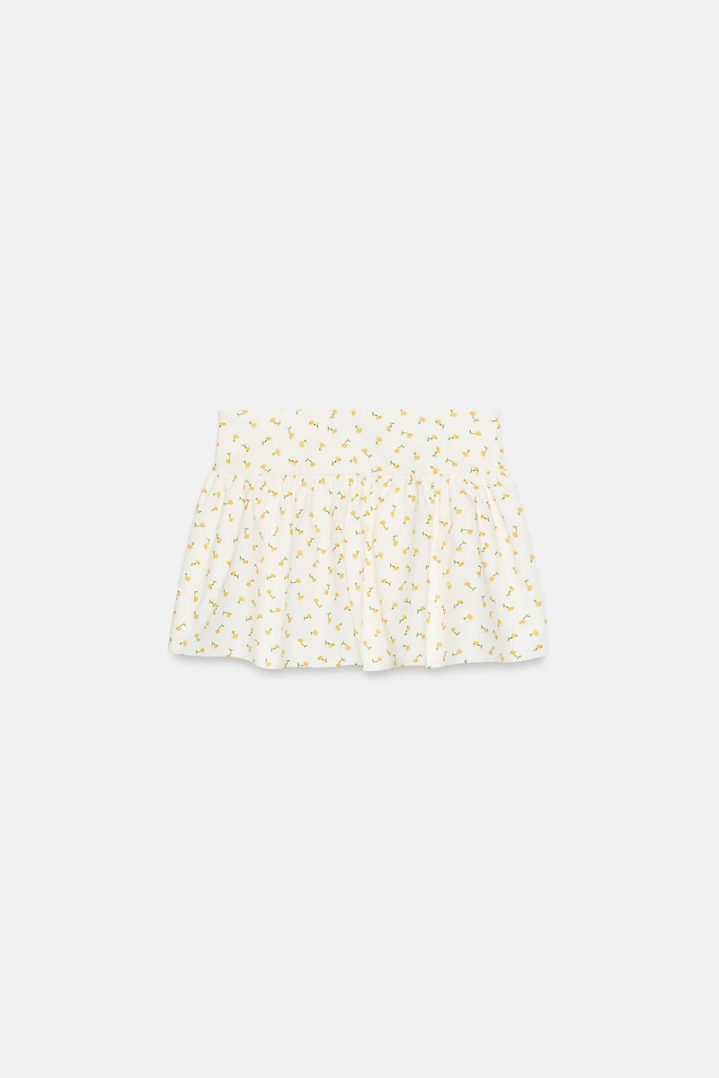 FLORAL POPLIN MINI SKIRT