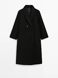 Long alpaca and wool coat