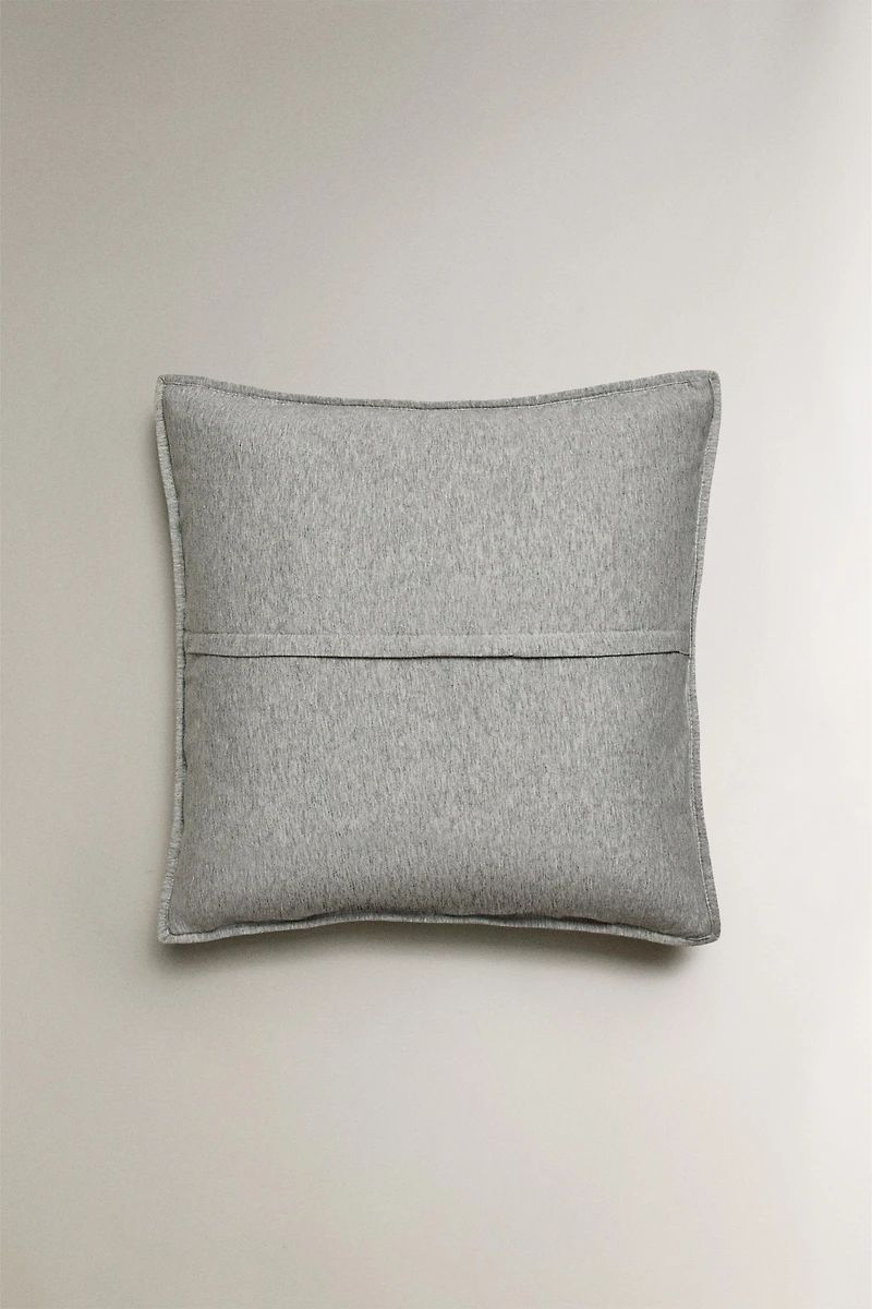 HOUSSE DE COUSSIN D'ÉDREDON EN JERSEY MÉLANGÉ GRIS