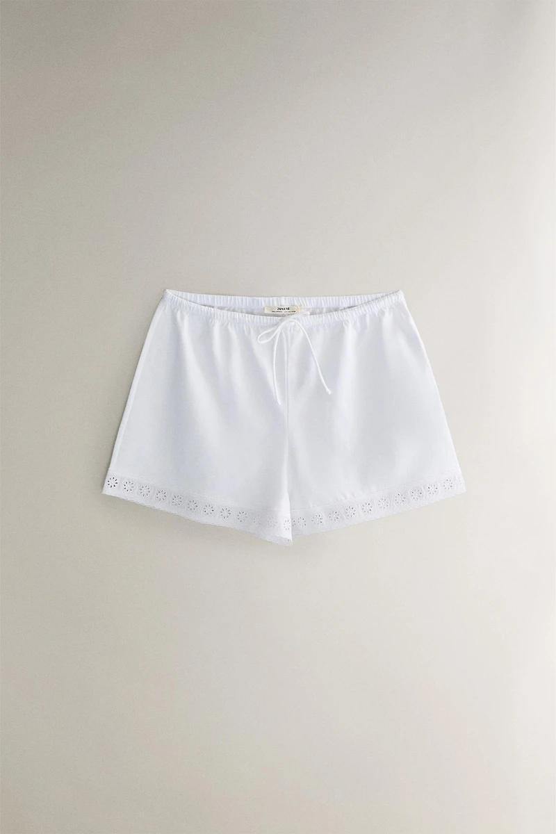 LACE COTTON SHORTS