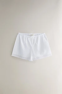 LACE COTTON SHORTS