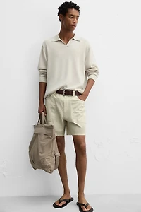 WASHED COTTON BERMUDA SHORTS