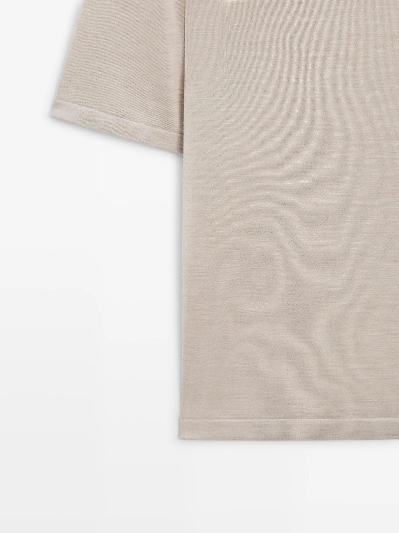 Short sleeve wool blend T-shirt