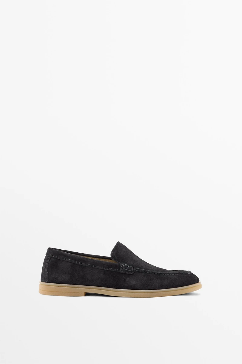 Mocassins croûte de cuir