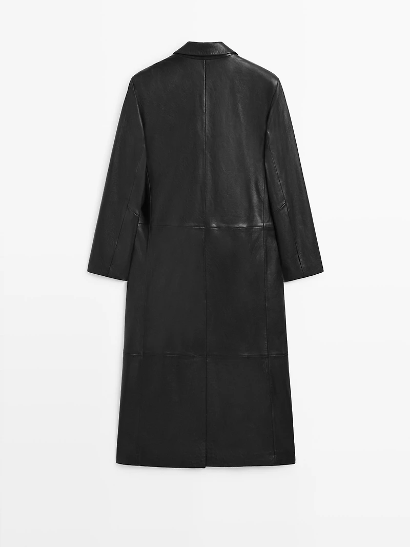 Long nappa leather coat