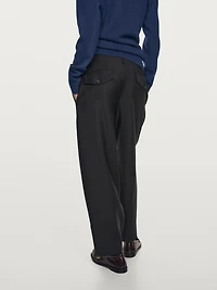 100% wool boyfriend fit trousers