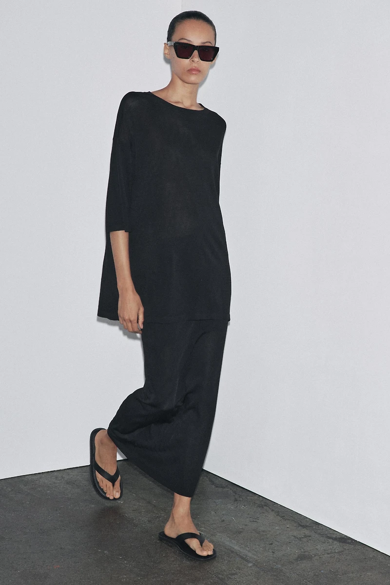 TOP OVERSIZE EN MAILLE LISSE