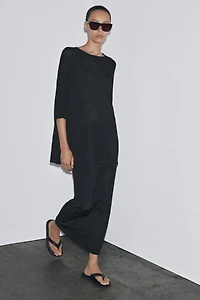 TOP OVERSIZE EN MAILLE LISSE