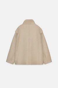SHORT WOOL COAT WITH HIGH NECK