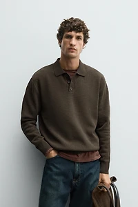 CHENILLE KNIT POLO SHIRT