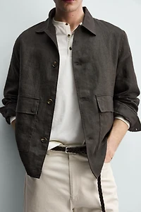 100% LINEN OVERSHIRT