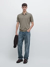 100% cotton knit short sleeve polo shirt